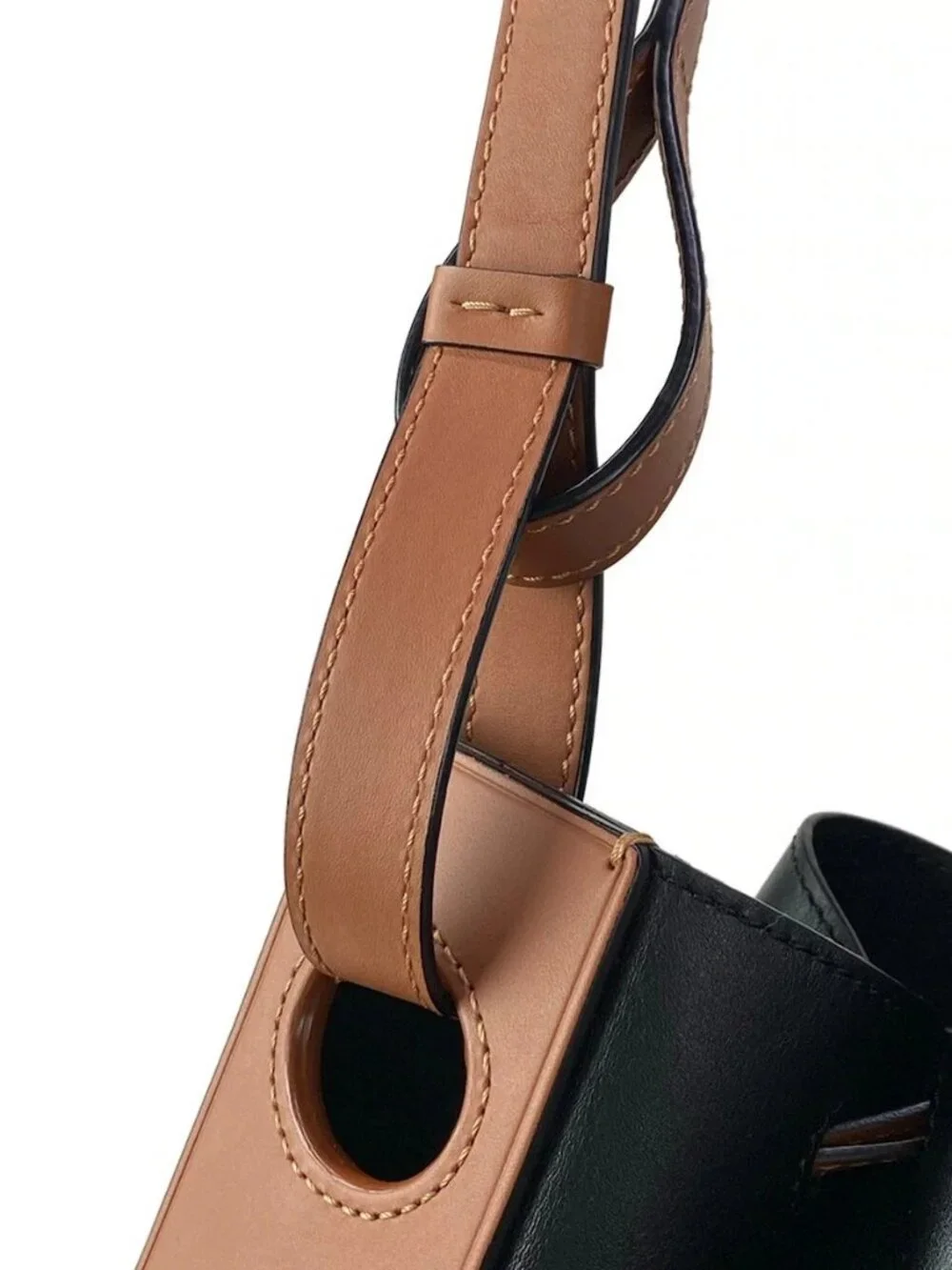 LOEWE Balloon Bag Large 326.76AC29 Black Brown Nappa Calf Calf - Shoulder Bag - Picture 8 of 15